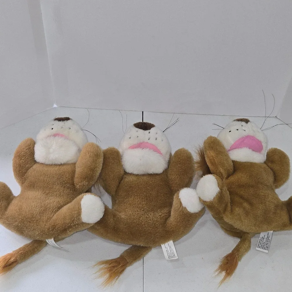 McGraw-Hill Learning Group Lion Hand Puppet Plush Lot of 3 Brown Jungle Animal